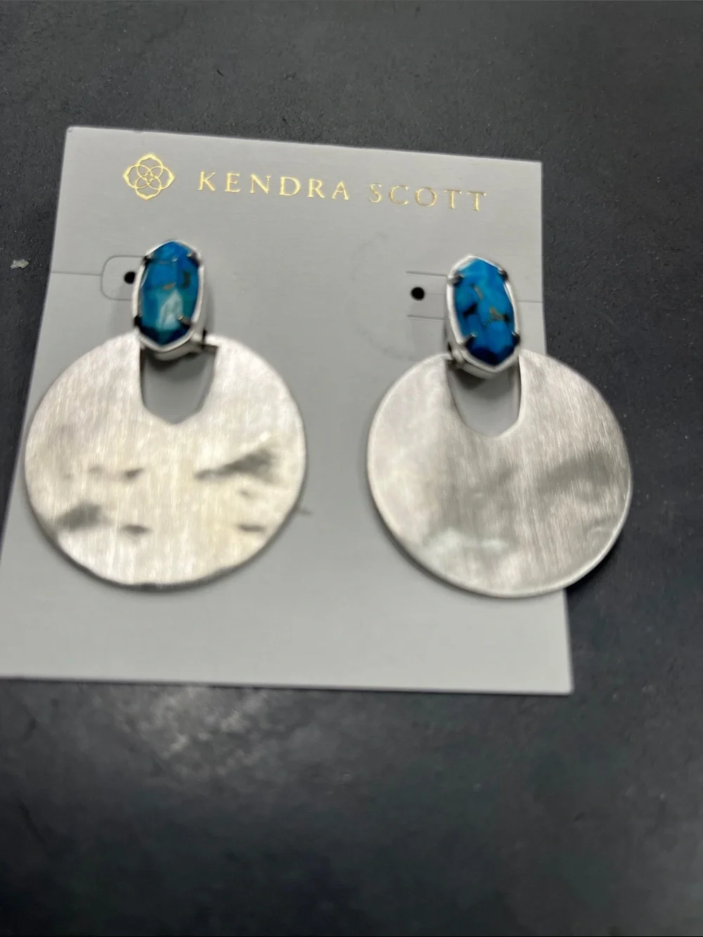 NWT Kendra Scott Deena Drop Earrings with Turquoise Magnesite Stones
